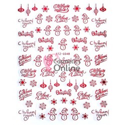 Stickere 3D deosebite pentru unghii Cod STZ-G048 Red model Sarbatori de Iarna